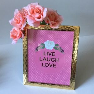 LIVE LAUGH LOVE Gold Picture Frame Home Decor 8x10